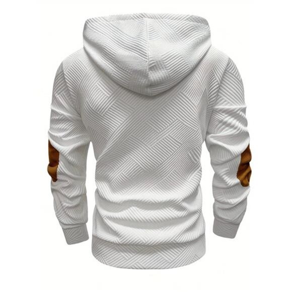 NWT Men's White Hooded Cardigan Multiple Sizes - Brown Buttons - Picture 2 of 5